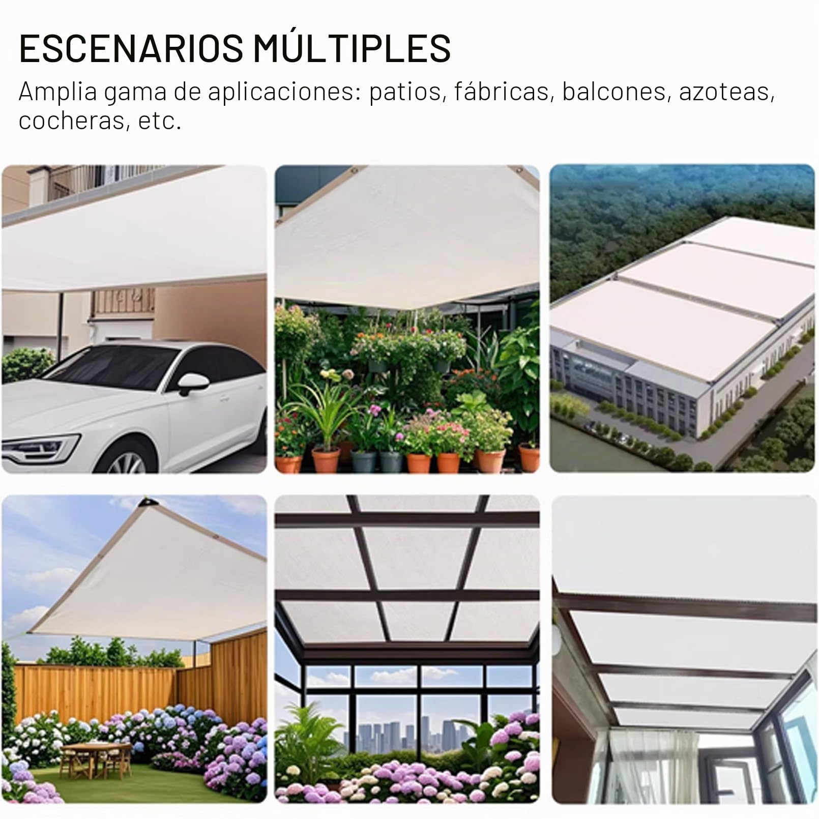 Red de Sombra Blanca 5x6m HDPE Toldo Vela de Sombra Rectangular | Vela Parasol Exterior para Patio,Transpirable/Permeable,efecto refrescante para flores,hortalizas y jardín exterior