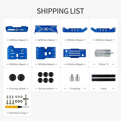 Miniatura 31 de Kit de chasis de coche robot inteligente, chasis de tanque grande de aleación de aluminio, con motores de 2WD para Arduino/Raspberry Pi DIY RC Negro