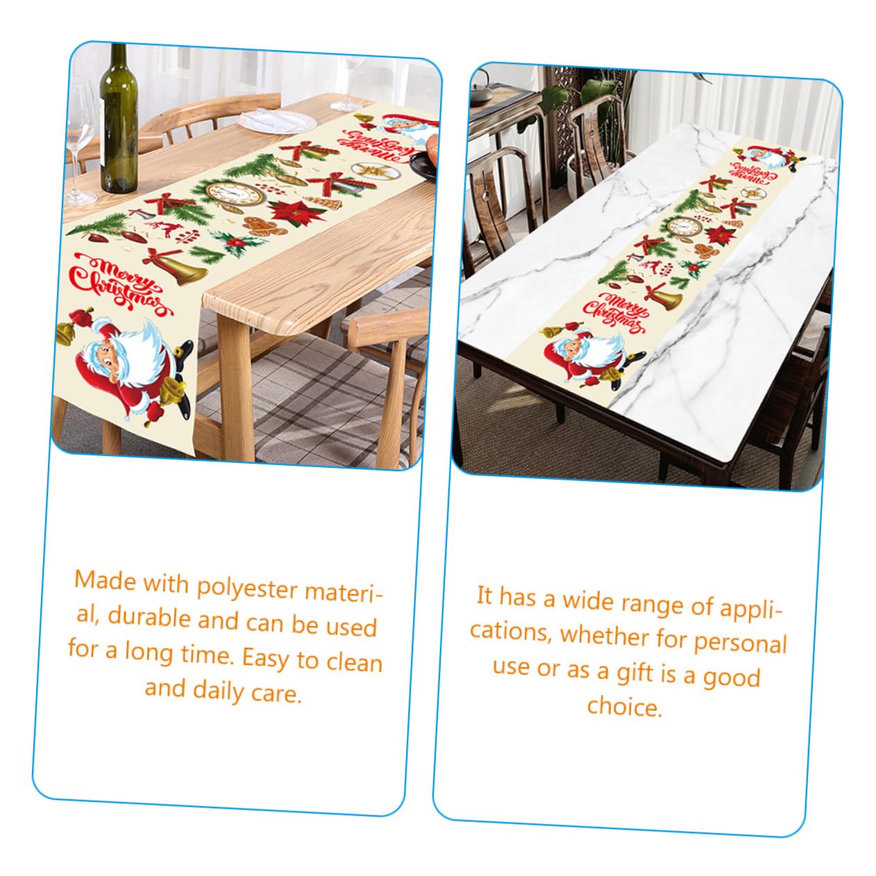 PRETYZOOM 5 Pezzi Di Campanelle Di Babbo Natale A Forma Di Runner Da Tavola Natalizio Decorazioni Per La Casa E La Sala Da Pranzo