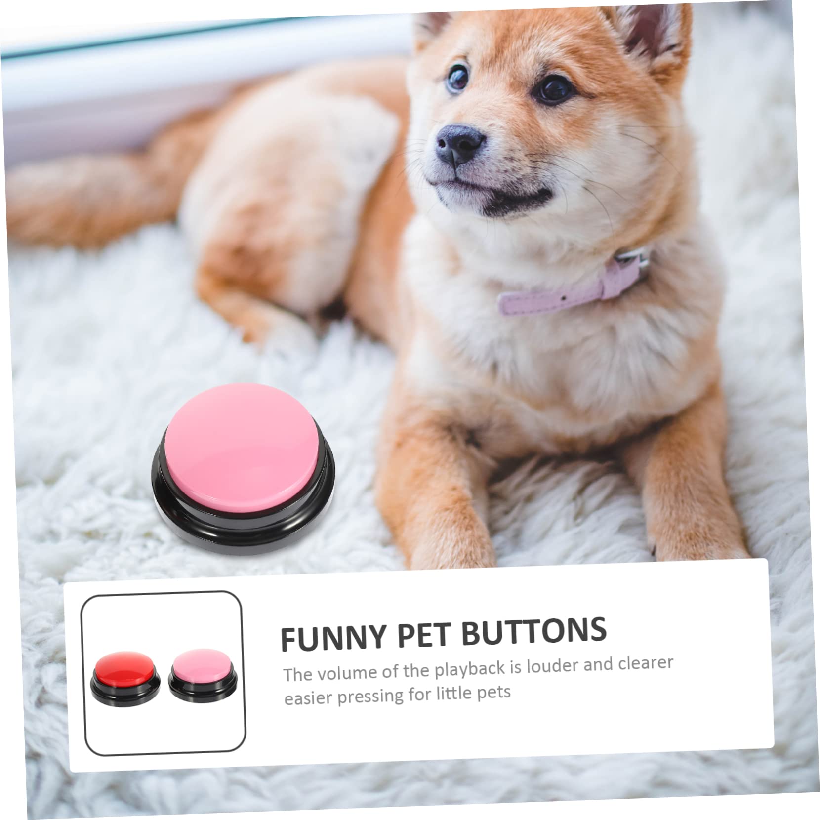 Hohopeti 4piezas Botones Interactivos para De Comunicación Grabable Juguete De Entrenamiento Cachorros y Gatos Divertidos para