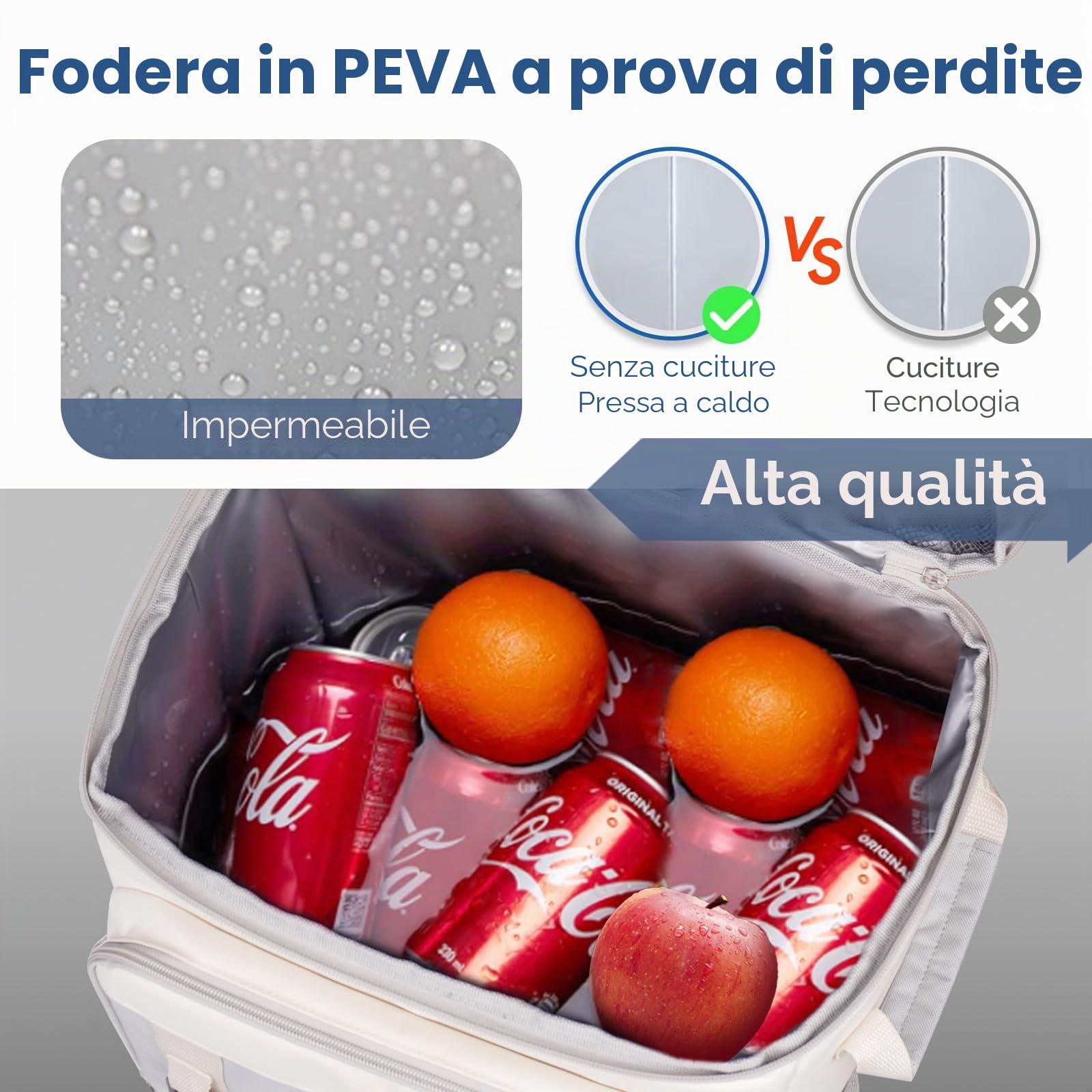 Borsa termica con ruote, 50 l/80 lattine, grande, pieghevole e impermeabile, borsa termica per spiaggia, campeggio, picnic, shopping