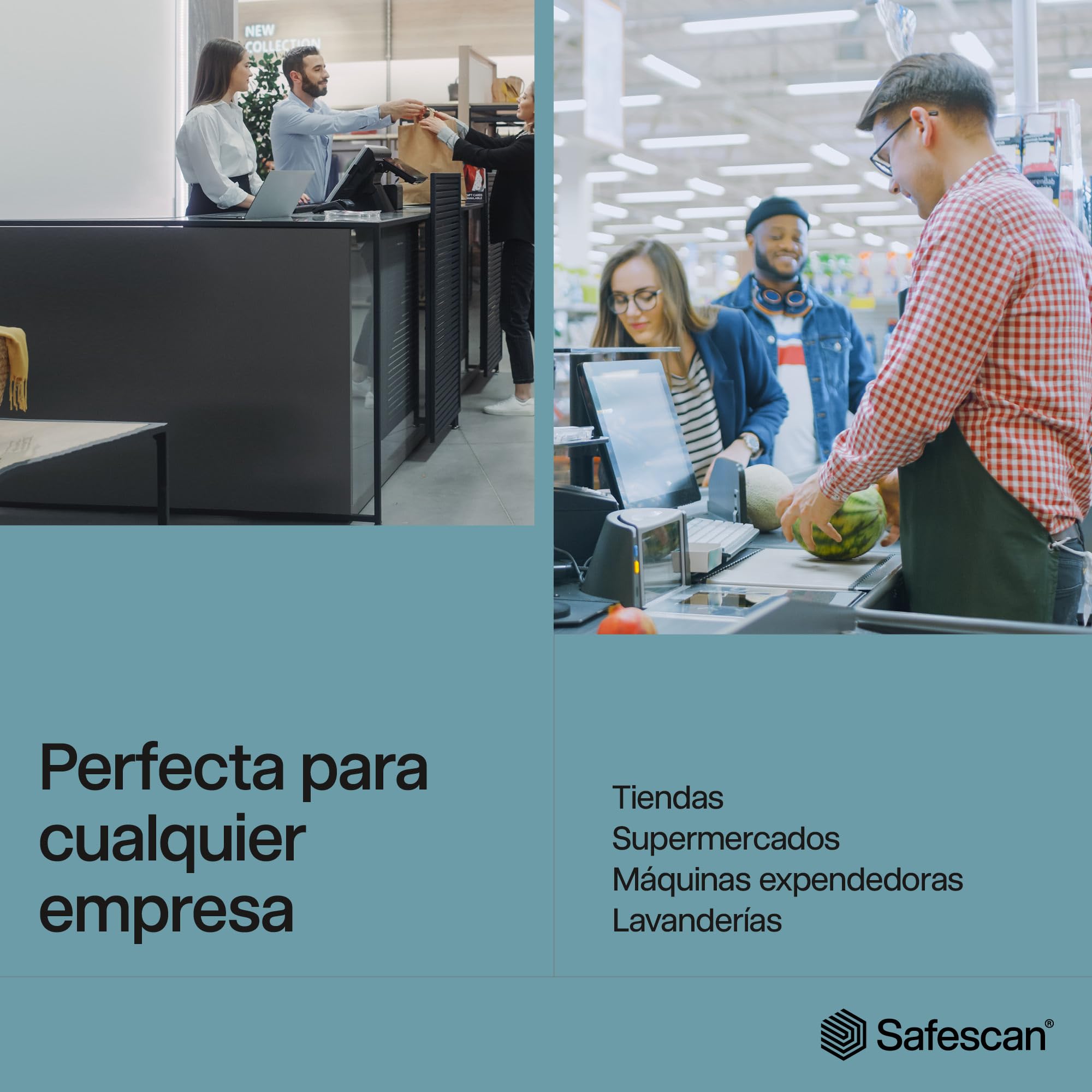 Safescan Contadora de monedas 1450, Clasificadora de monedas euro gran volumen