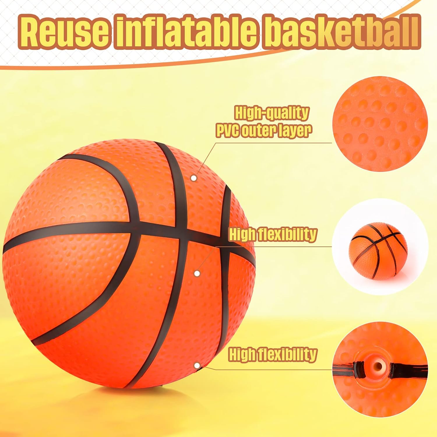 Sratte 30 Pieces Mini Inflatable Basketballs 4 Inches Small Kids Ball Toys Mini Basketballs for Kids Basketball Party Sports Game Hoops Beach Pool Supplies
