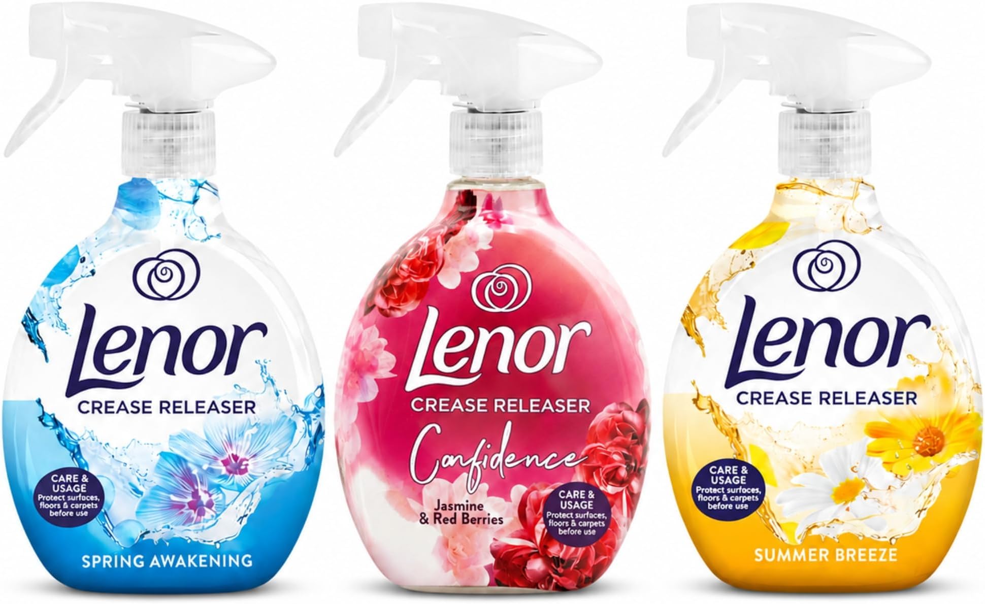 Crease Release Spray - Spring Awakening Scent, Summer Breeze & Ruby Jasmine - 3 Pack - 500ml Each