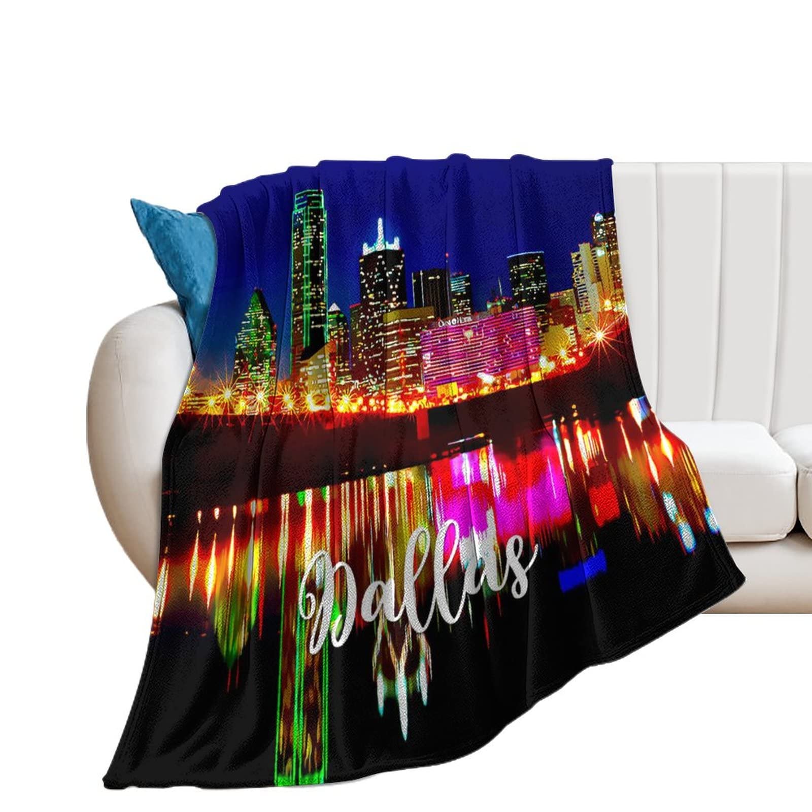 Plaid flanelle chaud et duveteux motif paysage naturel Dallas