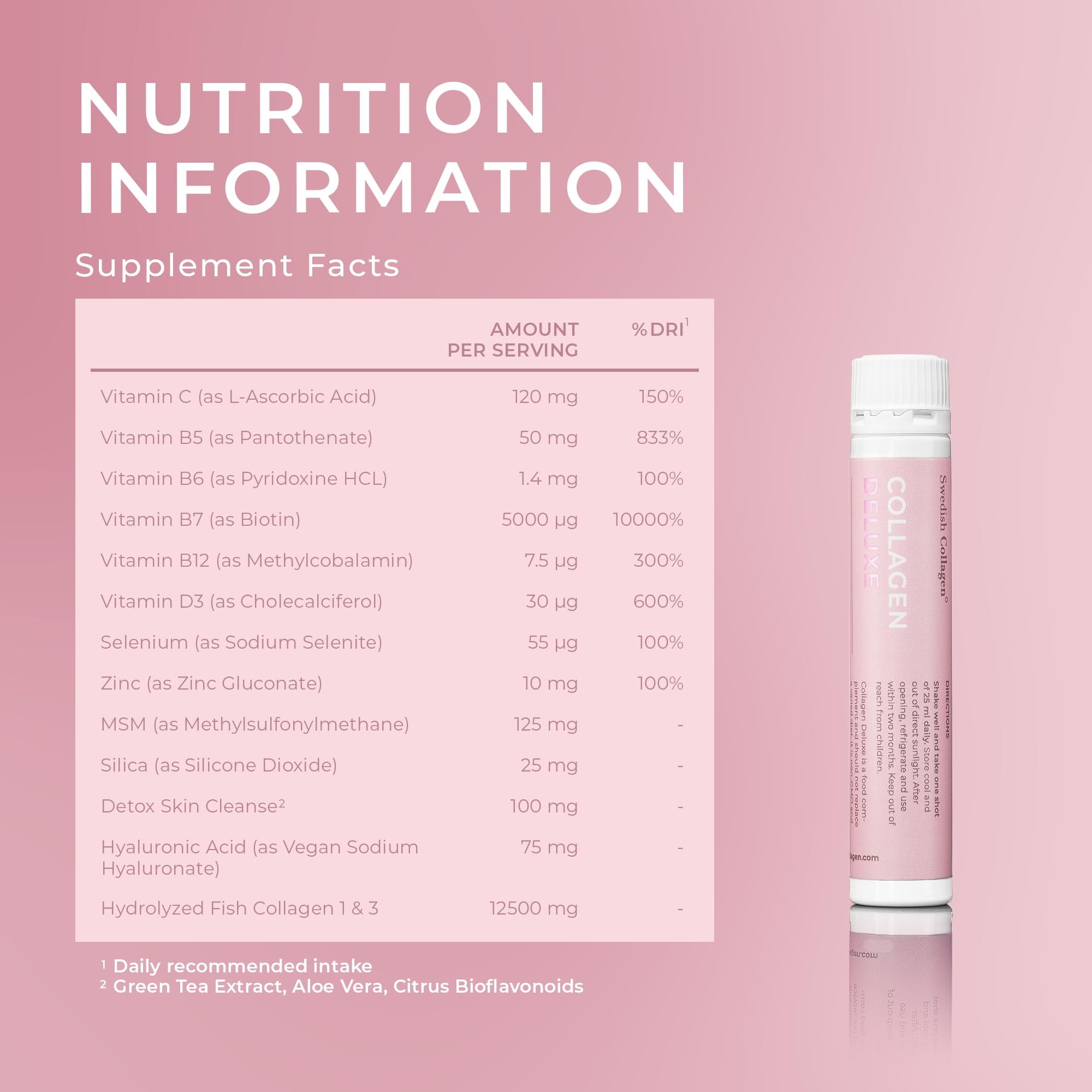 Swedish Collagen Deluxe Liquid Marine Collagen 12,500 mg Shots, 30 x 25 ml — Amazon image 7