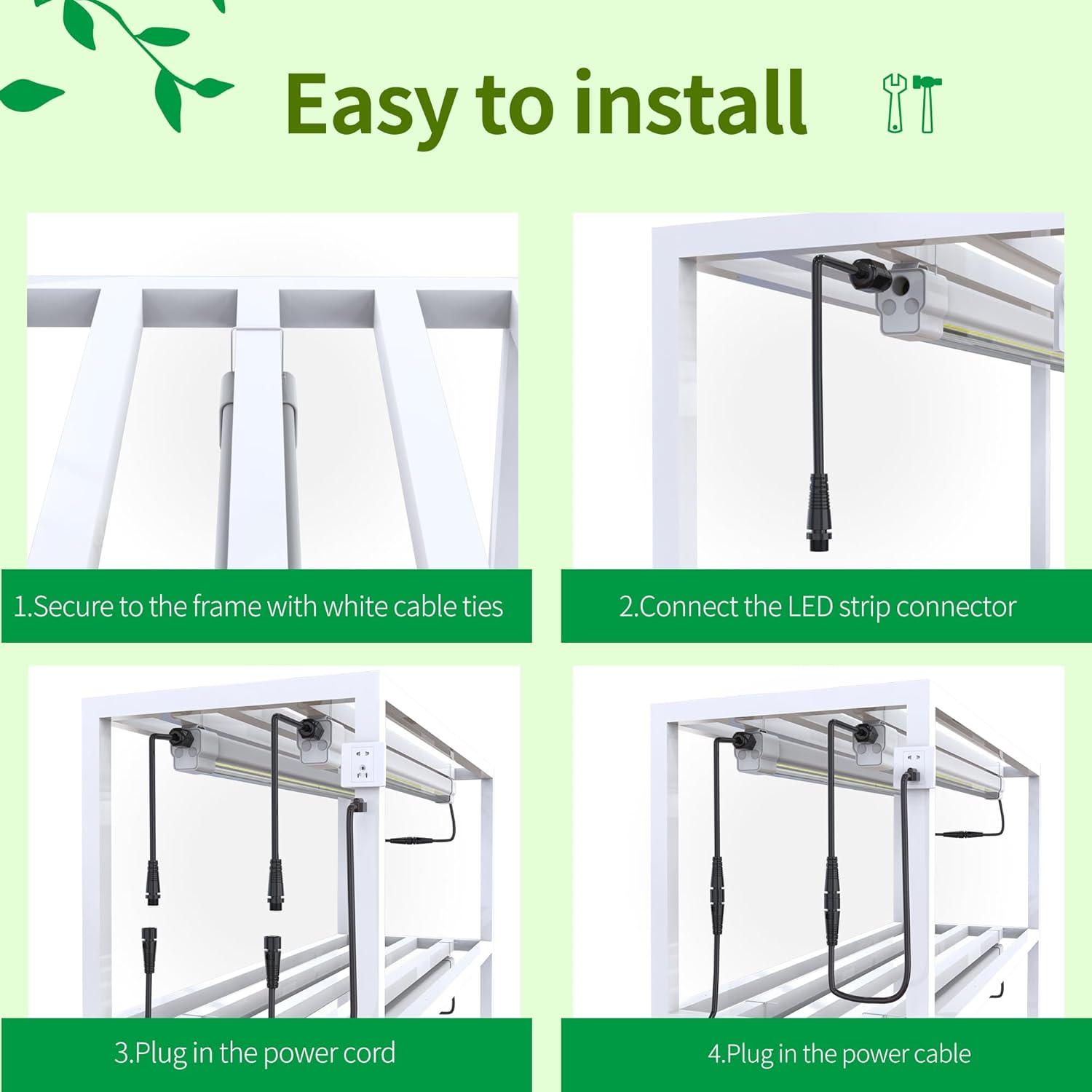 FARMLITE Grow Lights for Indoor Plants Full Spectrum Grow Light Strips for Indoor Plants Grow Lamp Led Seeding Grow Light (8 Pack)