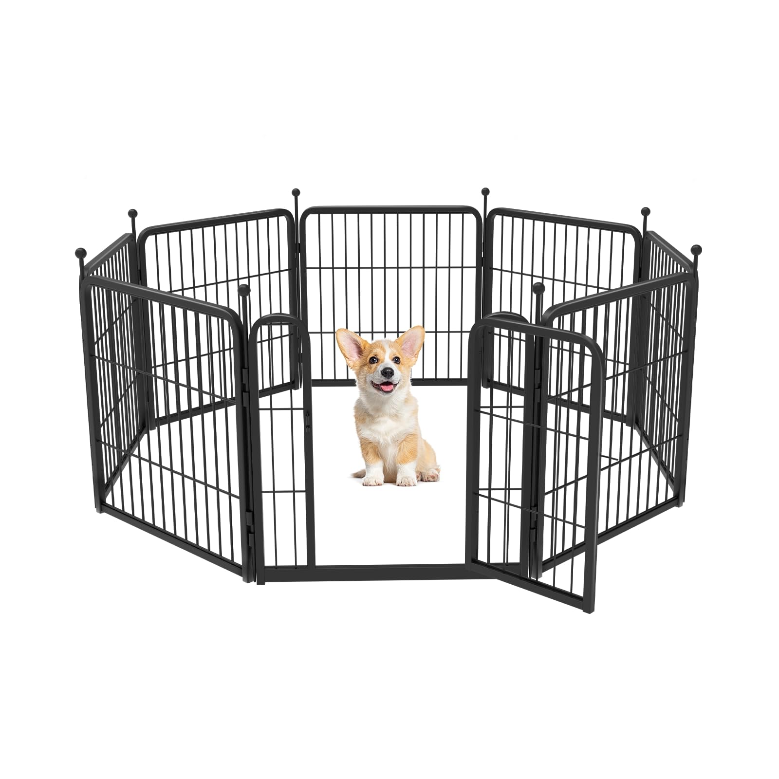 FXW Rollick Dog Playpen Outdoor, 8 Panels 24" Dog Fence Exercise Pen with Gate for Small Dogs, Pet Puppy Playpen for RV, Camping, Yard