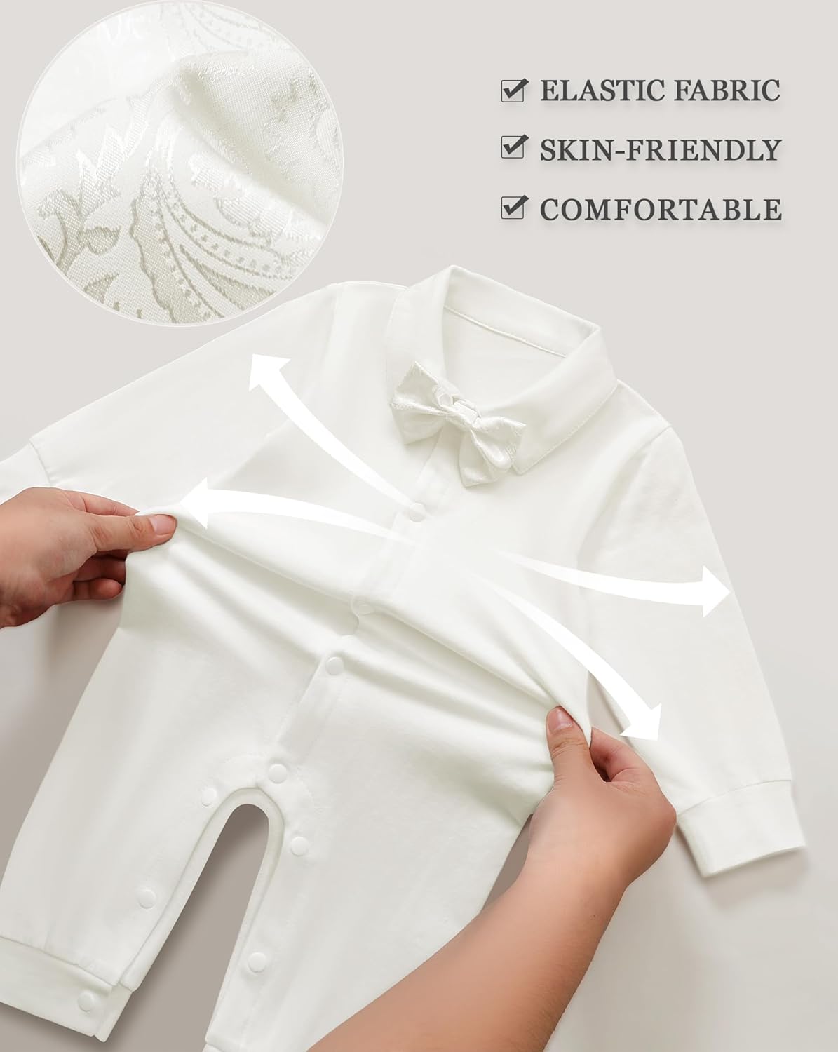 Baby Boy Suit Gentleman Clothes Wedding Outfits Formal Jumpsuit Long Sleeve Romper+Vest 0-24M - Image 5