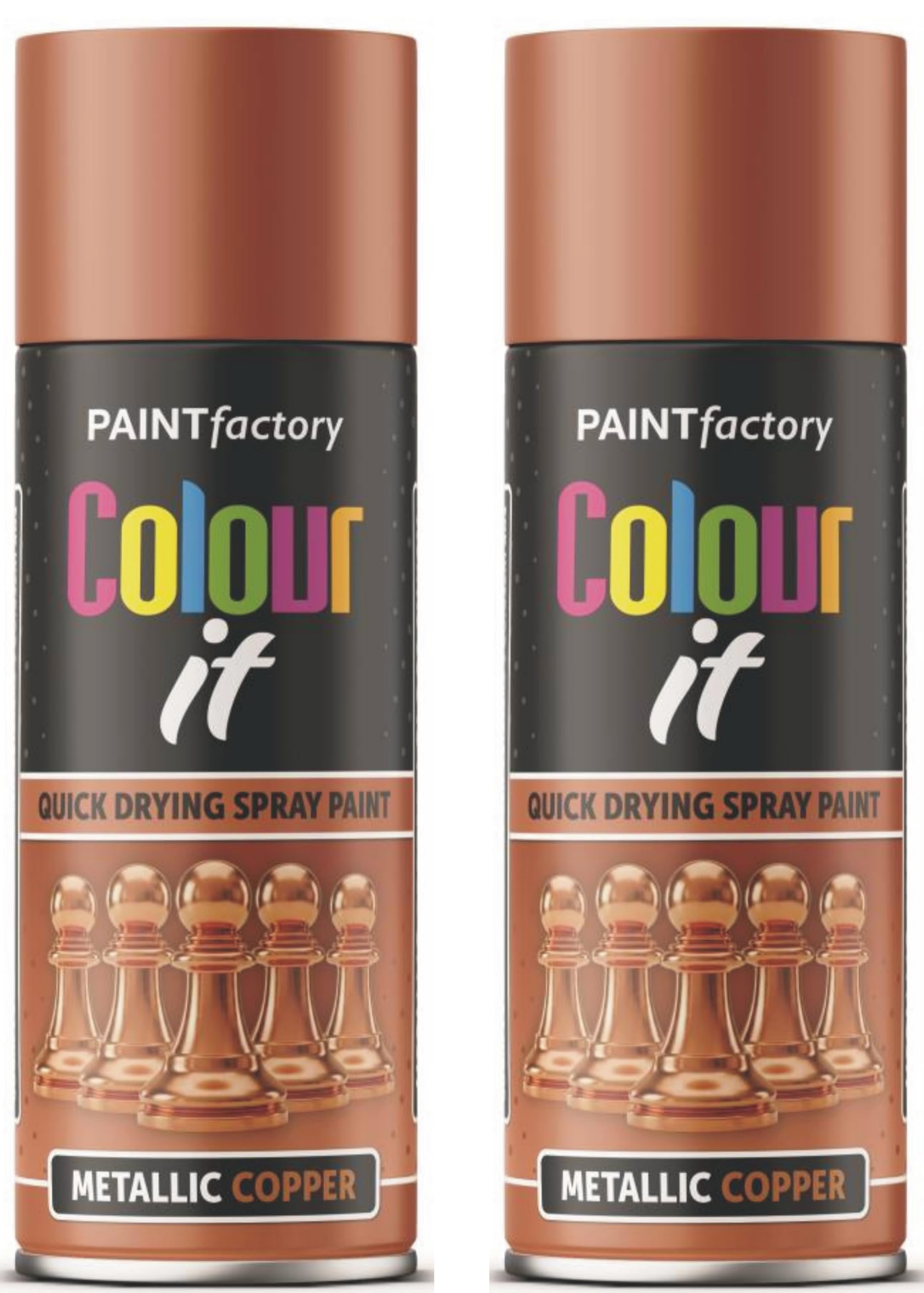 Hitlineuk Copper 2 X 400Ml Metallic Spray Paint Interior & Exterior Spray Aerosol Can