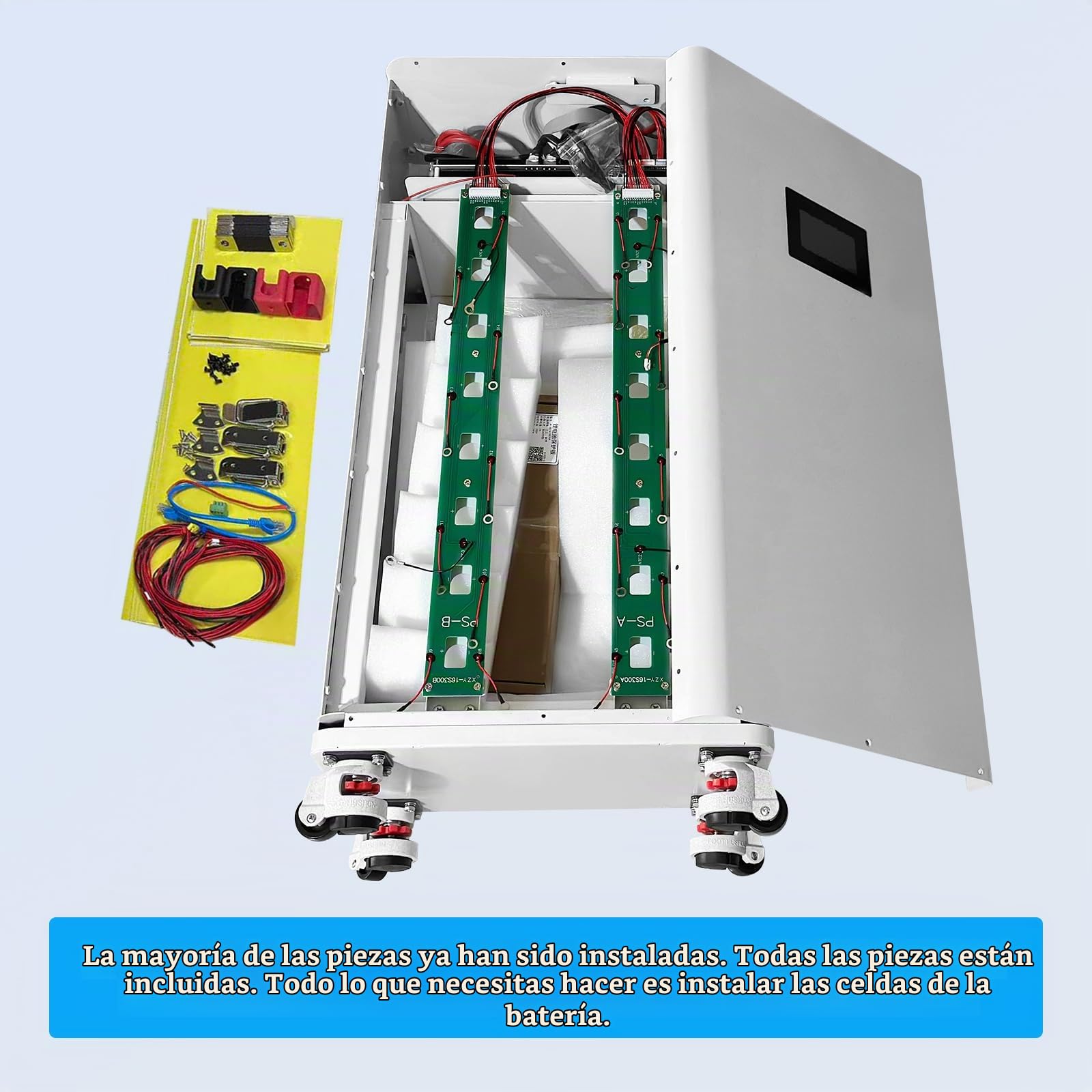 LiFePO4 - Caja de batería DIY de 48 V, 280 Ah, 15 kwh, 51,2 V, 314 Ah, 330 Ah, caja de metal de hierro de litio, con Bluetooth JK de 200 A BMS y otros accesorios, para caravana, fuera de la red