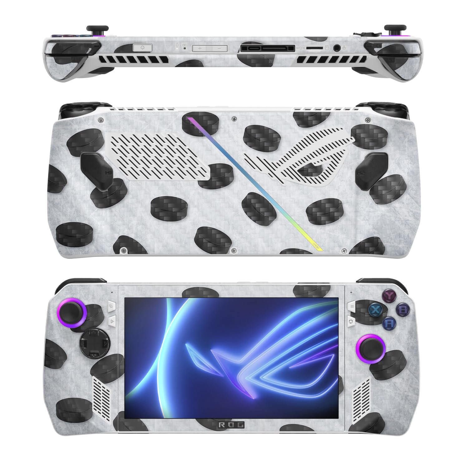 MightySkins Carbon Fiber Skin Compatible with Asus ROG Ally - Hockey | Protective, Durable Textured Carbon Fiber Finish | Easy to Apply, Remove, and Change Styles