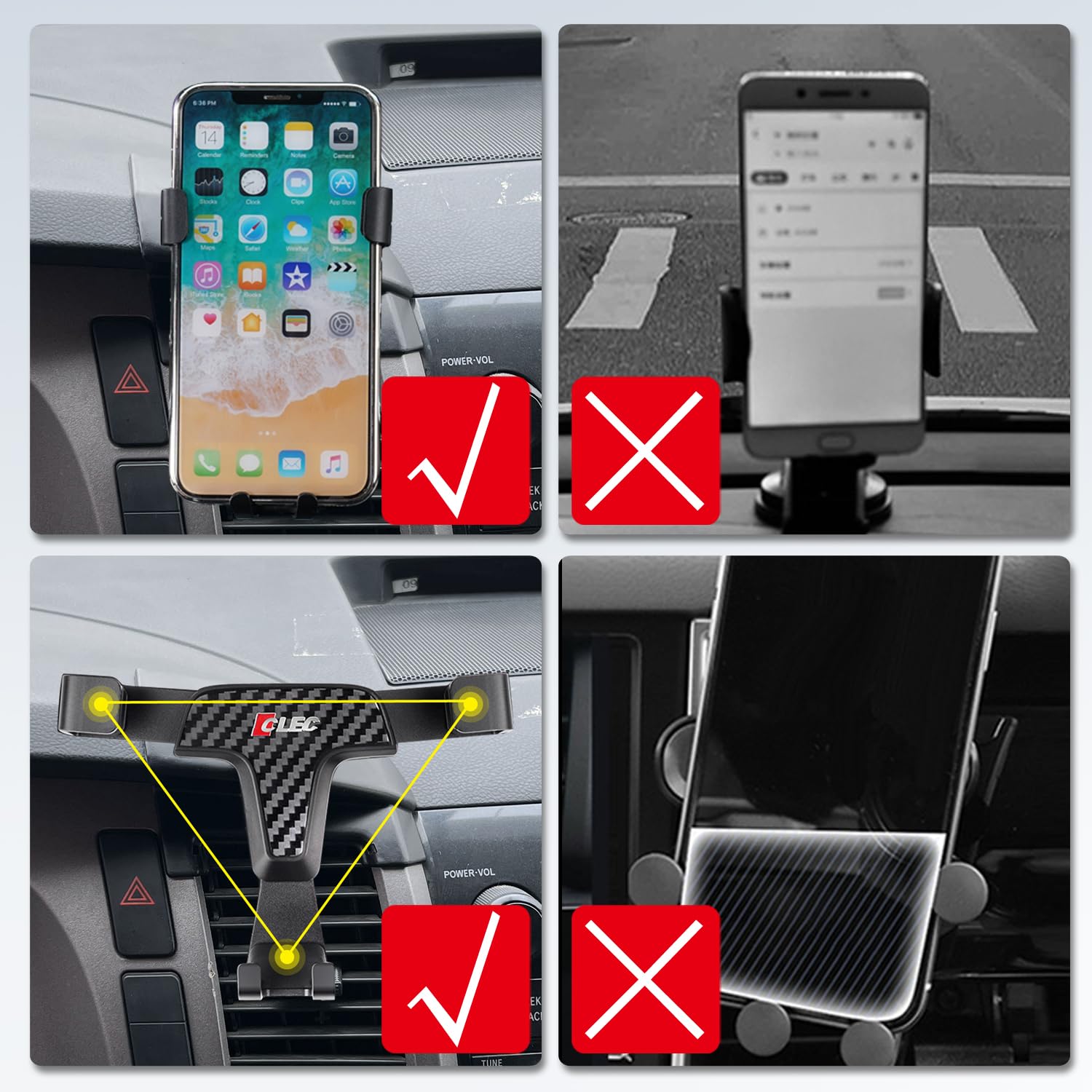 ITrims Car Phone Holder for Toyota Tundra 2007-2013 Car Dashboard Mount Cell Phone Cradles Adjustable Phone Stand Holder Universal Compatible with Most Smartphones (Black)