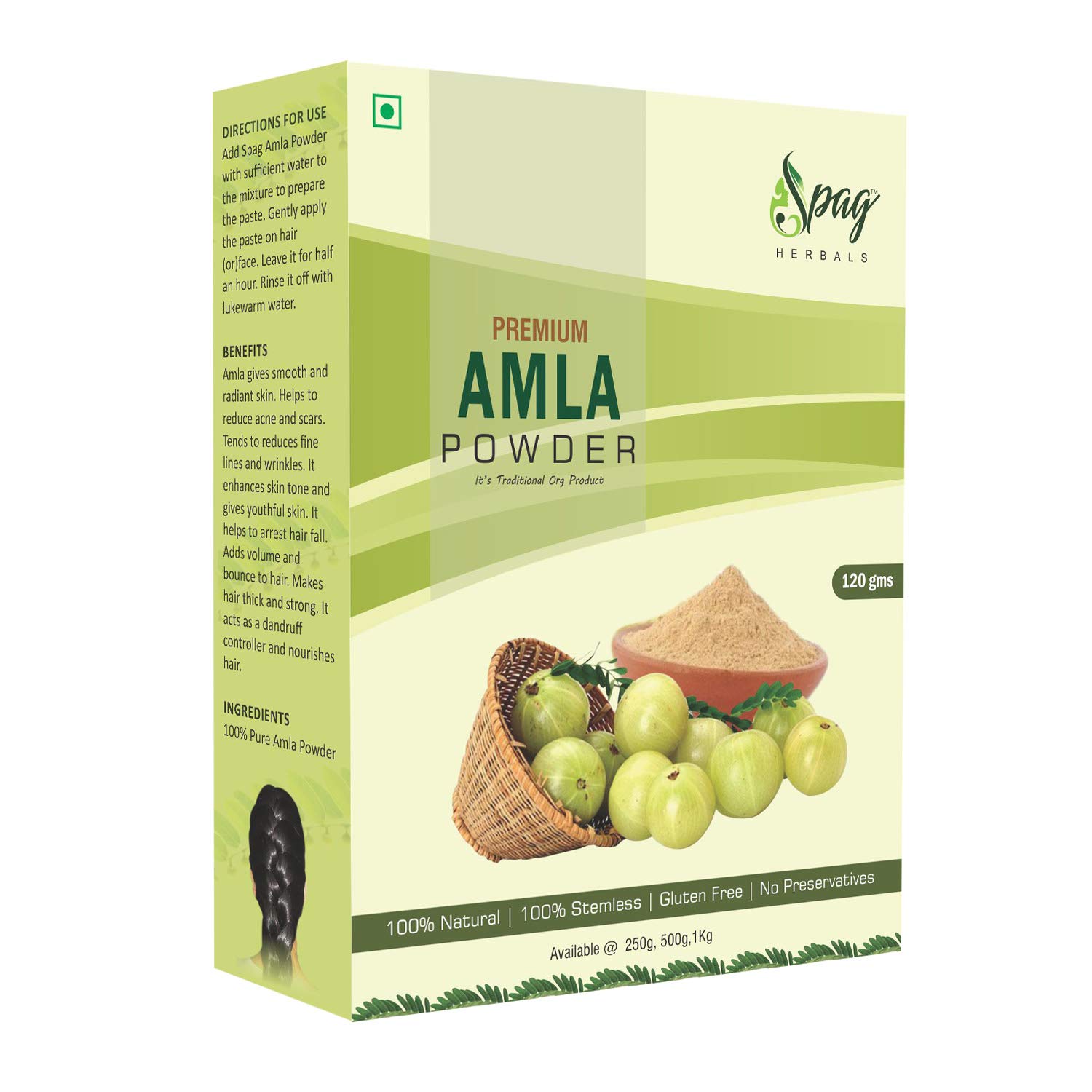 amla Indian gooseberry powder for hair growth skin and eating 120 gms