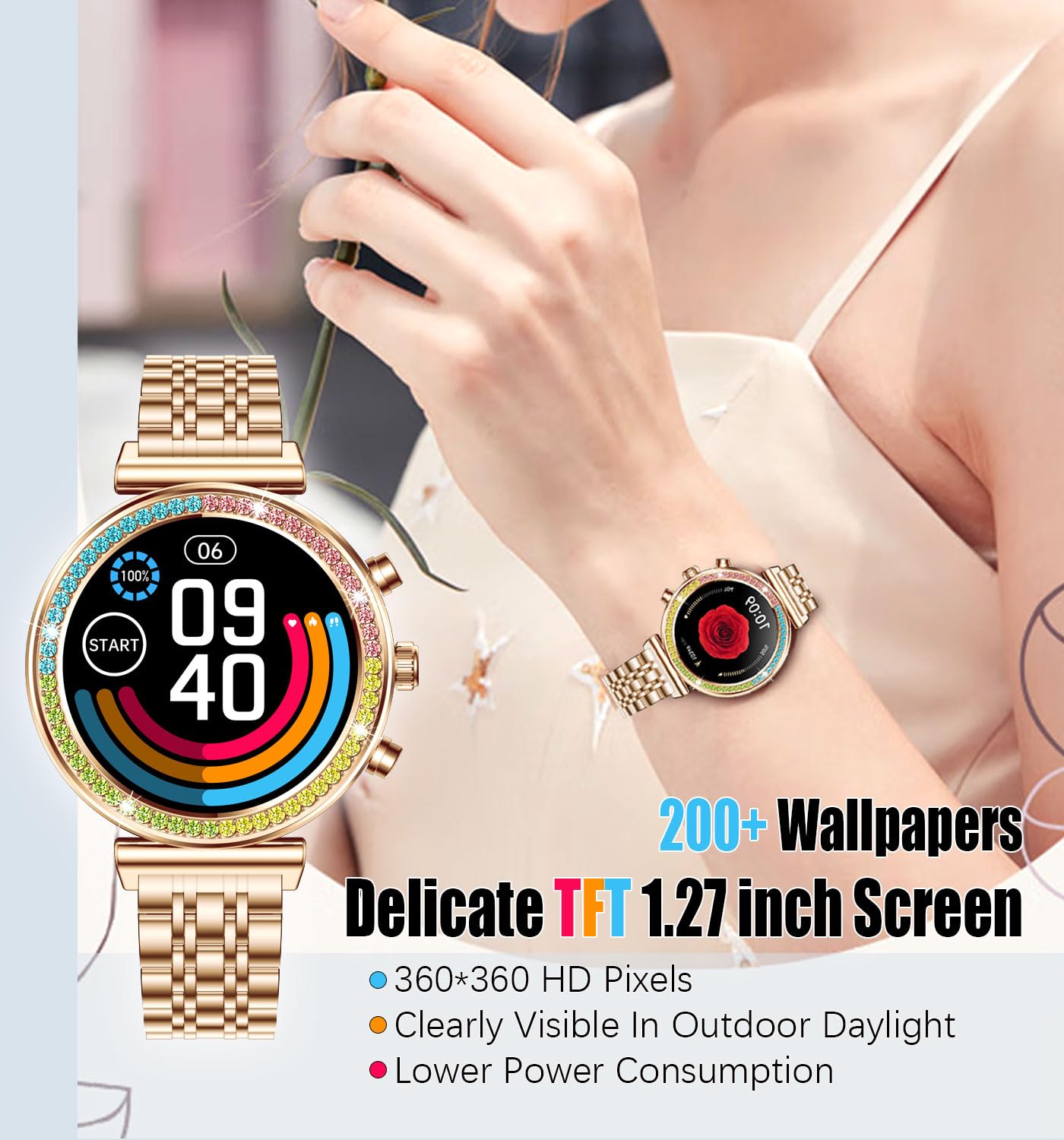 TAYSHILEY Fitness Smart Watch for Women, 1.27