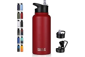 HASLE OUTFITTERS Red 32 oz Insulated Water Bottle