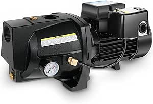 Acquaer 1HP Shallow Well Jet Pump,Cast Iron, Well Depth Up to 25ft, 115V/230V Dual Voltage, Automatic Pressure Switch,Versatile Pump for Garden, Lawn, Farm,Pool