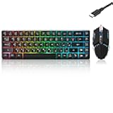 Guiheng Wired 60% Gaming Keyboard and Mouse Combo, Ultra-Compact 61 Keys RGB Backlit Mini Keyboard, Lightweight 3200 DPI Optical, Wired Gaming Set for Windows,PC, MAC PS5 Xbox Gamer(Black)