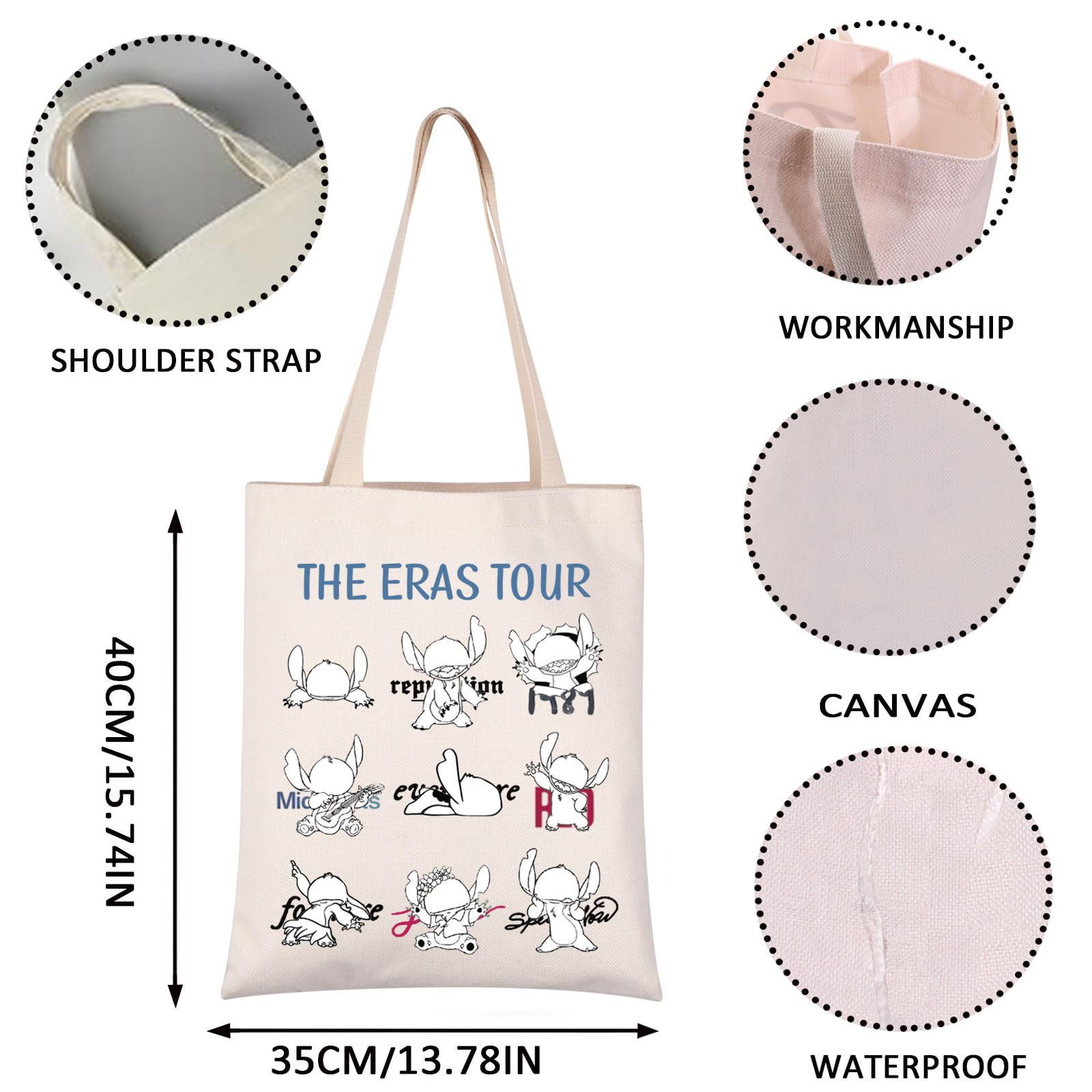 VAMSII Cartoon Lover Gift S The E T Tote Bag Gift For Women Singer Cartoon(E T S tote)