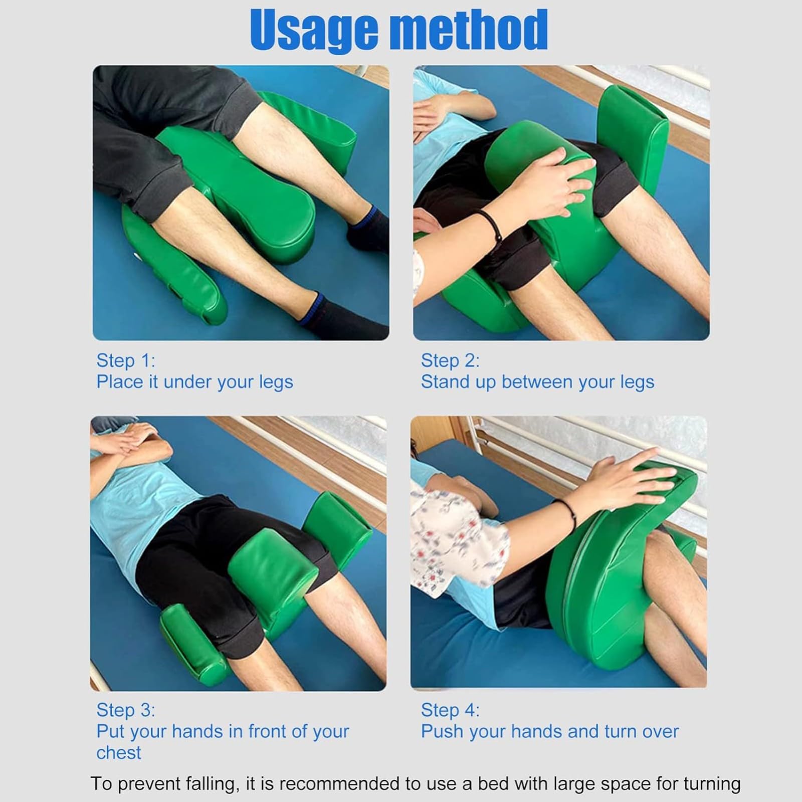 Dispositivo de giro de paciente impermeable de piel sintética en forma de U, herramienta de enfermería para el cuidado de la cama de ancianos, almohadilla de transferencia lateral con correas