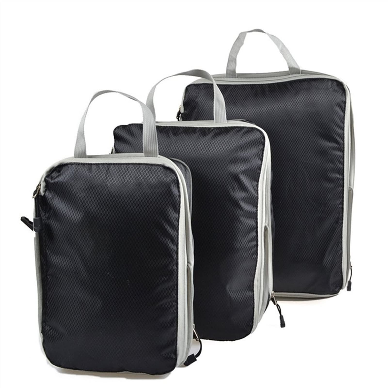 Durevole 3 pezzi/set Set di sacchetti comprimibili per imballaggio a compressione Cubo Organizer per valigie da viaggio Organizer per borsa da viaggio pieghevole per accessori da viaggio (Colore : N