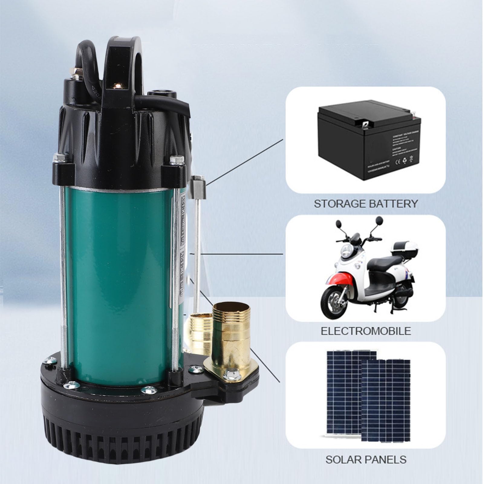 Bomba de Sumidero de 300 W, Bomba de Transferencia de Agua Sumergible Portátil de Pozo Profundo Eléctrica con Cable de 23 Pies, 18 GPM, Junta de 1 Pulgada, para Estanque de Jardín, Piscina,