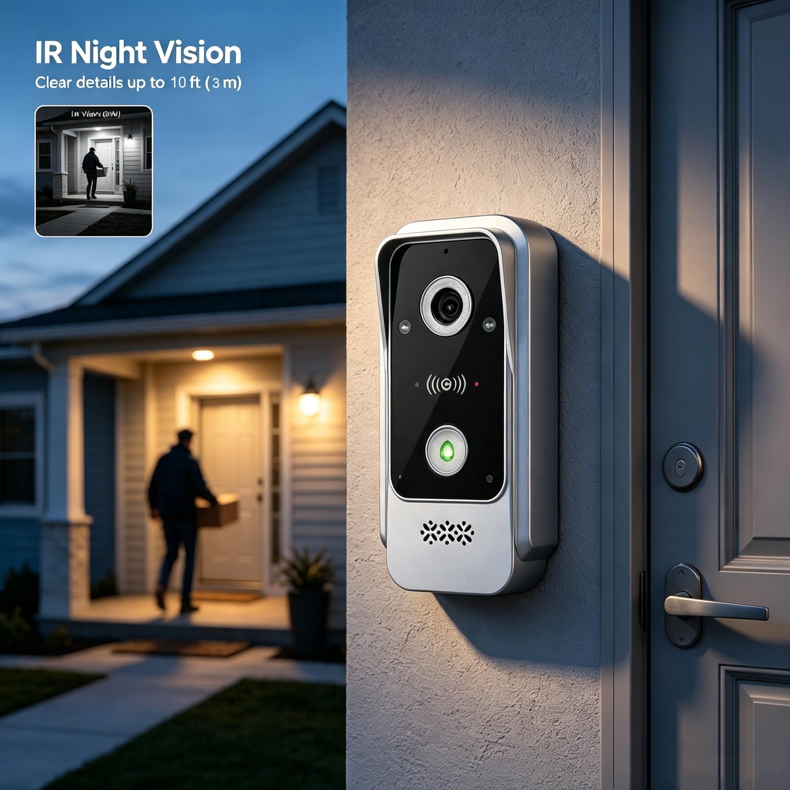 Sistema de Videoportero WiFi 2 Hilos,1080P HD Timbre de Video Cámara y Monitor, Pantalla Táctil de 7 Pulgadas, Visión Nocturna, Desbloqueo Mediante Tuya App/Tarjeta RFID