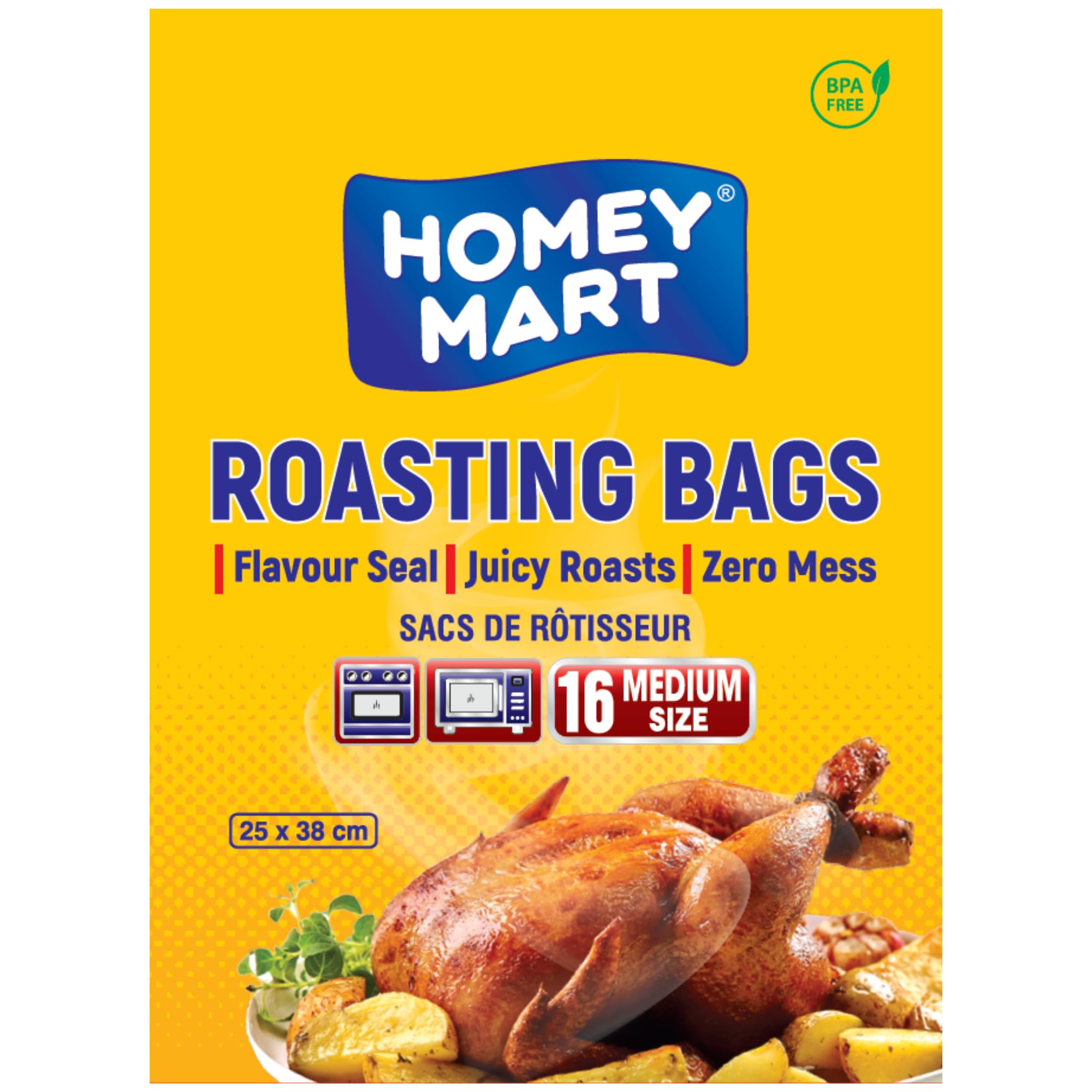 Mager Clear 16 X Roasting Bags For Ovens And Microwaves Perfect Flavour Seal Cooking Bags For Roasting Chicken Fish Meat Turkey And Vegetables Medium Size