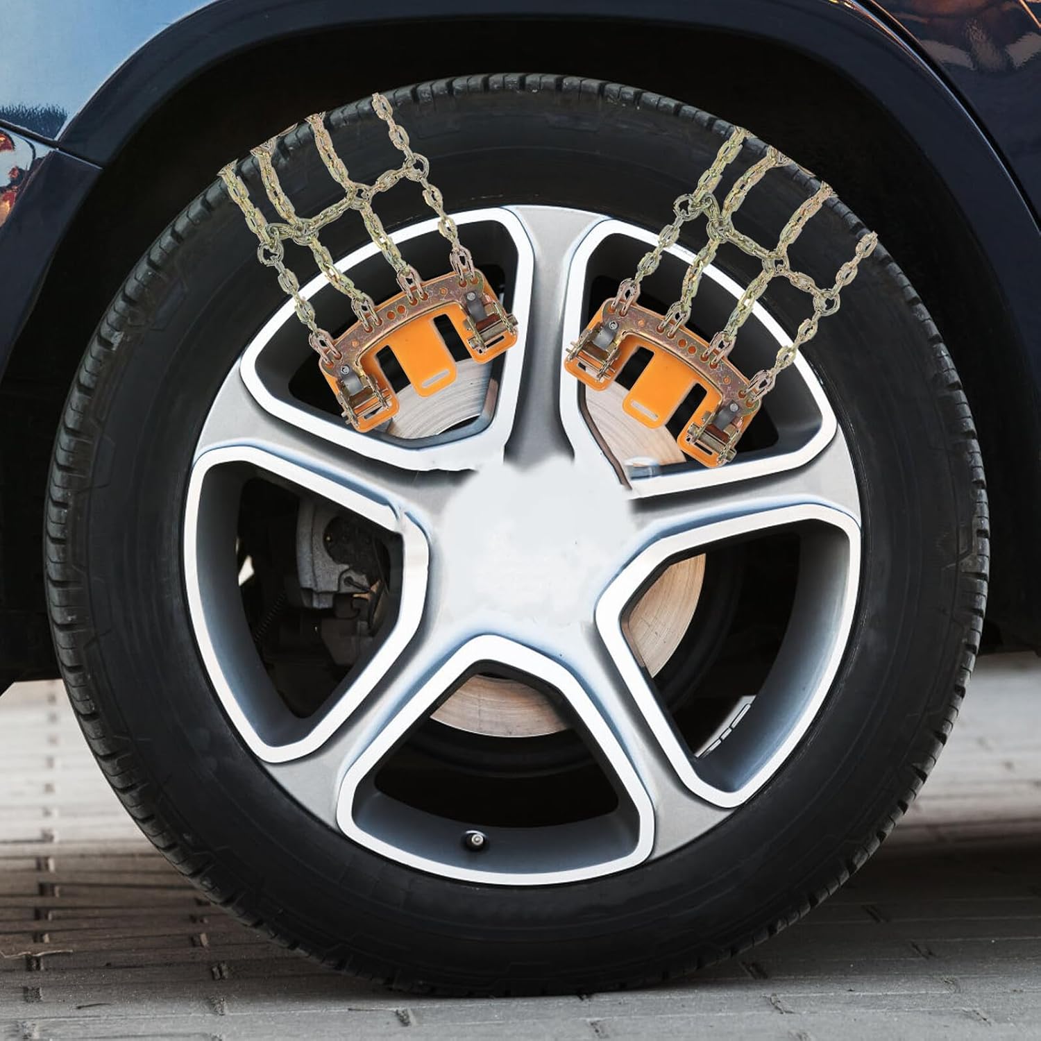 Universal Snow Chains for Car Tires Suv 215-285mm Thickened Manganese Steel Anti-slip Tire Chain Emergency Traction for Snow Ice Mud Driving