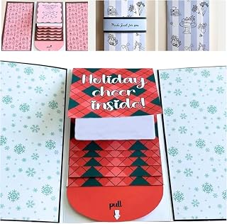Handmade Christmas Gift Card Booklet, Christmas Money Holder Envelope Booklet for Cash, 2026 New Christma-s Gifts Card Book, Party Gif-t Supplies (Red-1PC)