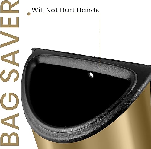 Miniatura 3 de Utopia Kitchen Soporte para bolsas de plástico y dispensador para bolsas de plástico, fácil de montar en la pared, acero inoxidable (dorado)