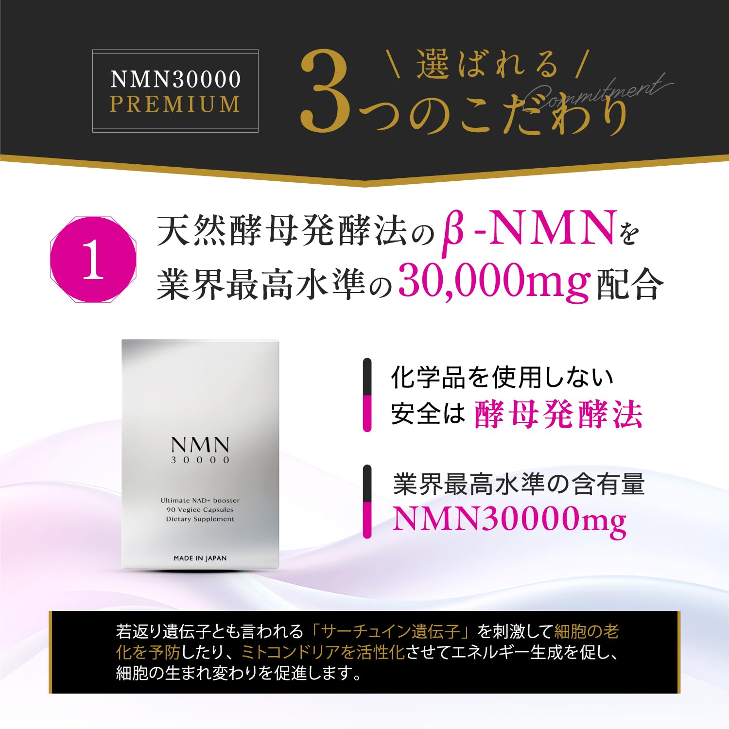 Amazon | NMN サプリメント 30000mg 日本製 レスベラトロール 高純度 