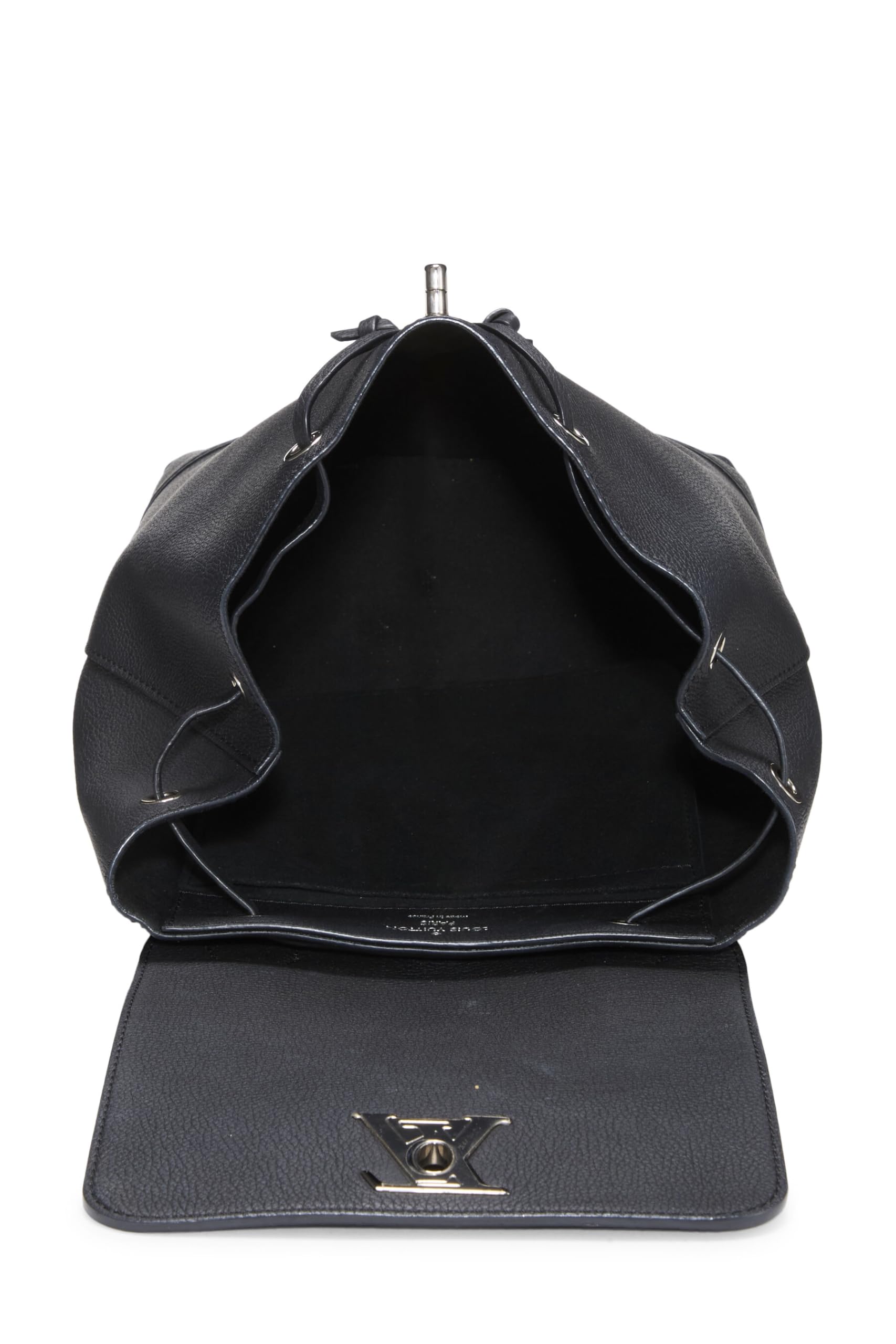 Louis Vuitton, Pre-Loved Black Leather Lockme Backpack, Black