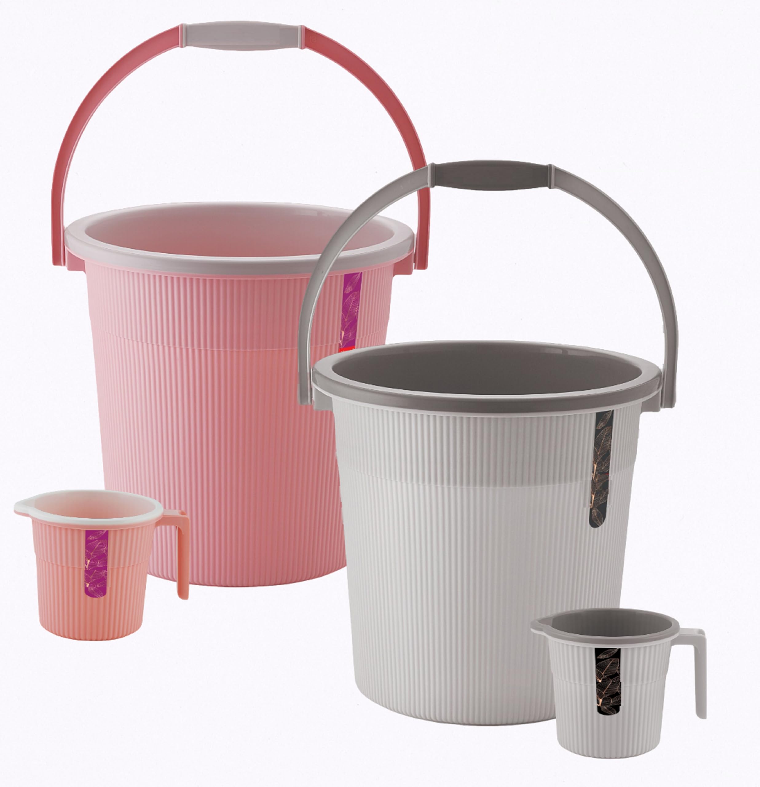 Liza 4pcs Bathroom Accessories Set Plastic Bath Set Bathroom Bucket 20Ltr and Mug 4 Piece Combo Set for Home, Kitchen & Bathroom (Grey & Pink) (B0CTMW7JWJ) Amazon Price History, Amazon Price Tracker