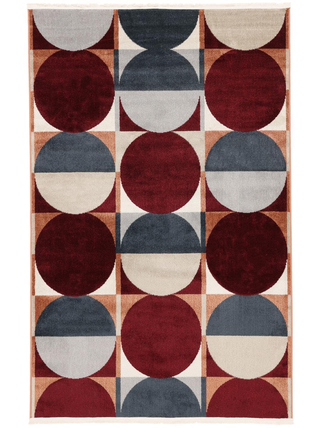 RugVista Jeff Alfombra, 160 x 230 cm, Rojo | Modernas, Rectangular, Pelo corto, Lavado a máquina, Oeko-Tex 100, Sala de estar, Dormitorio