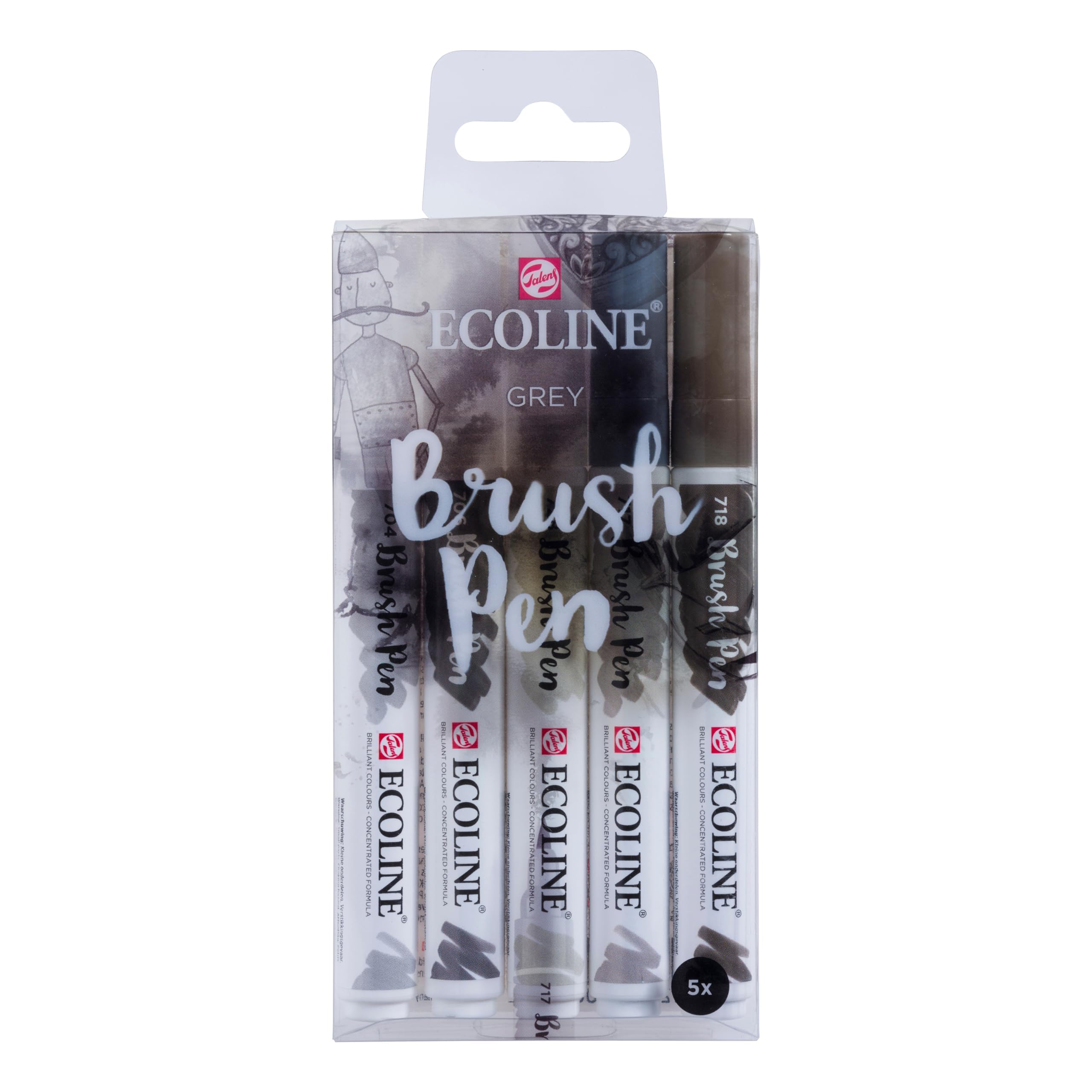 Ecoline Brush Pen Set de 5 marqueurs pointe feutre