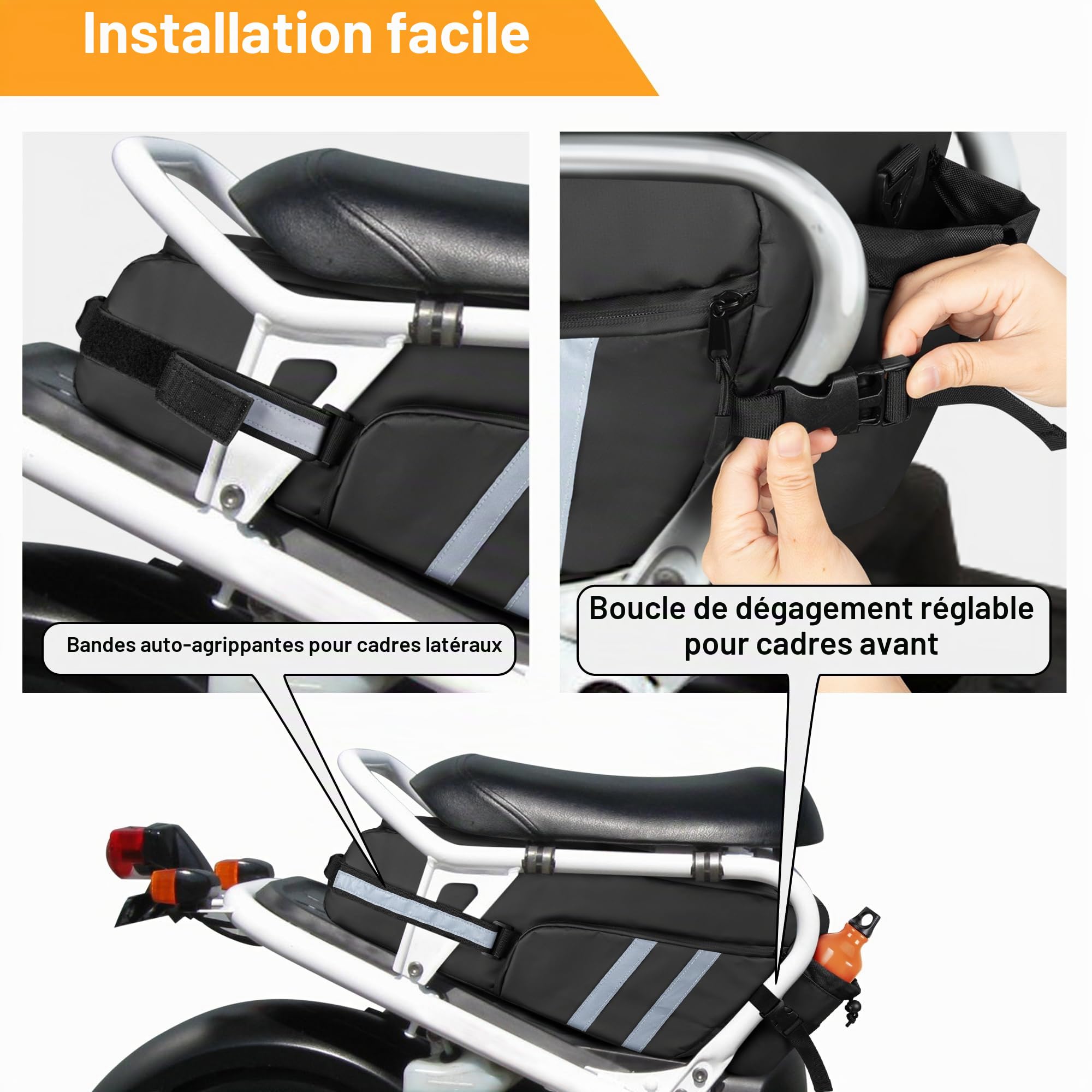 HODRANT Sacoche de Selle Moto Résistante à L'eau pour Accessoires