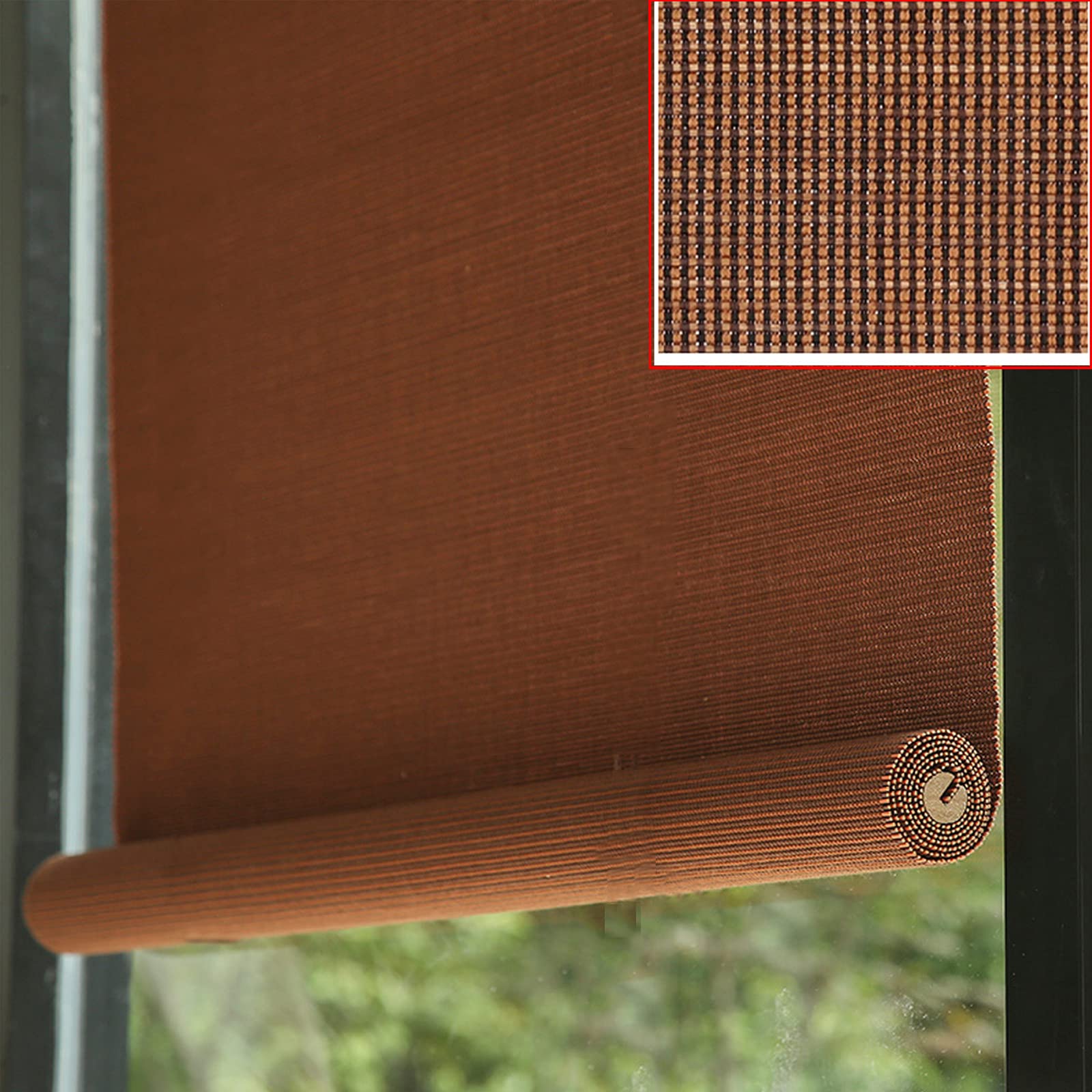 Store À Rouleau en Bambou Naturel,Bamboo Blind,95% de Protection Solaire,Volets Roulants en Bambou Filtrant la Lumière,pour Extérieur/Intérieur,Contrôle de la Lumière (W140xH250cm/55x99in)