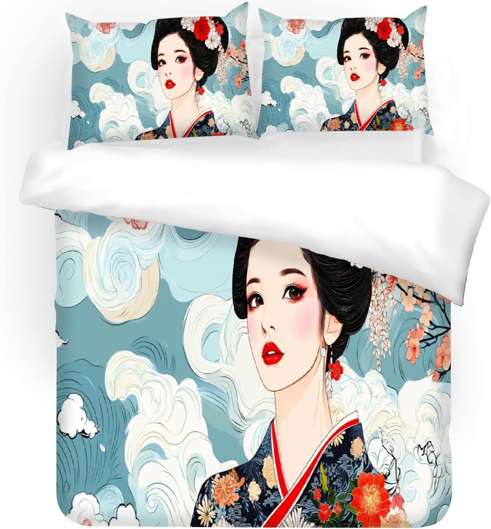 Parure de lit Japon 240x260 pour chambre adulte ambiance zen asiatique