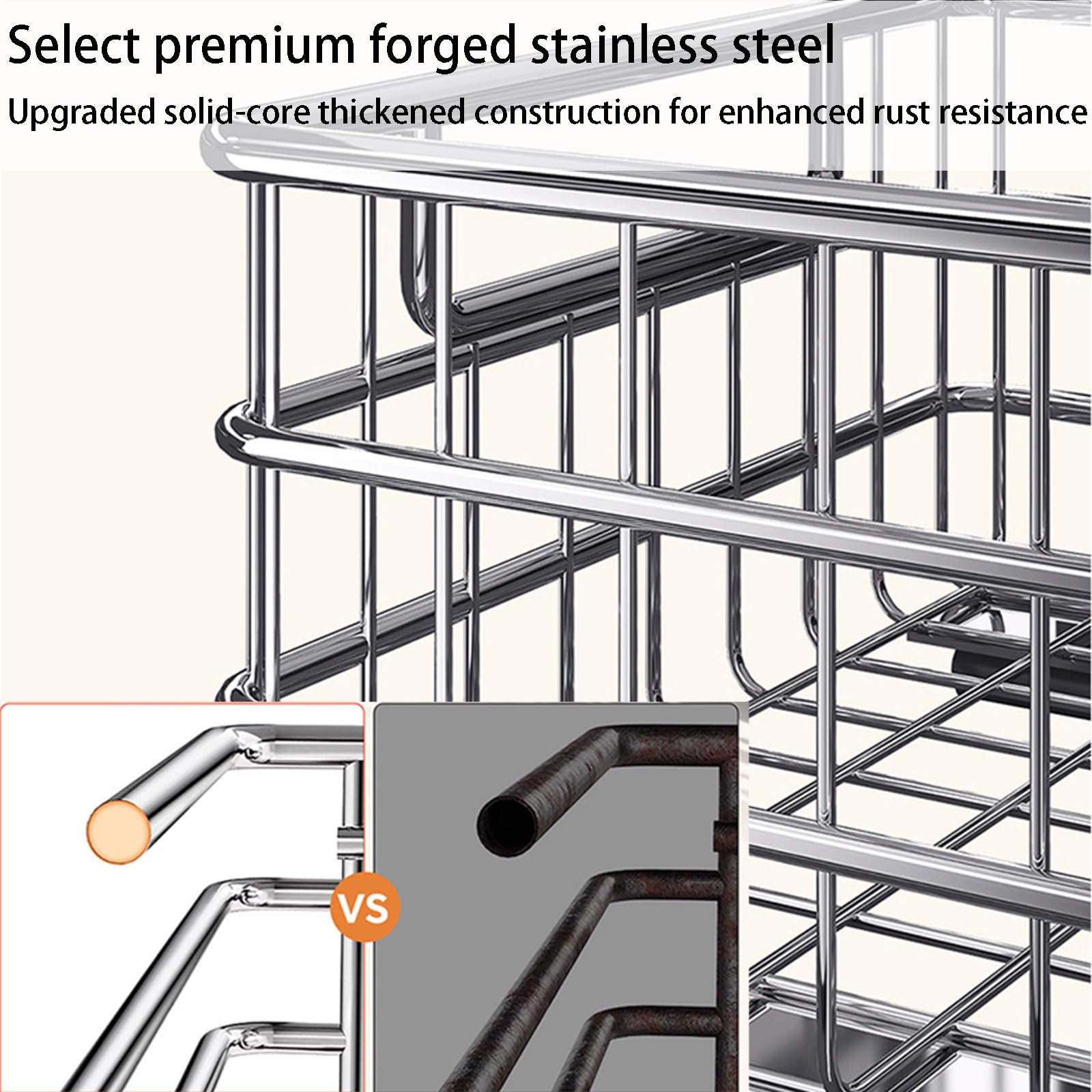 Armadietto estraibile in acciaio inox con cassetto scorrevole scorrevole silenzioso con cestello adesivo per cucina e bagno, soluzione salvaspazio