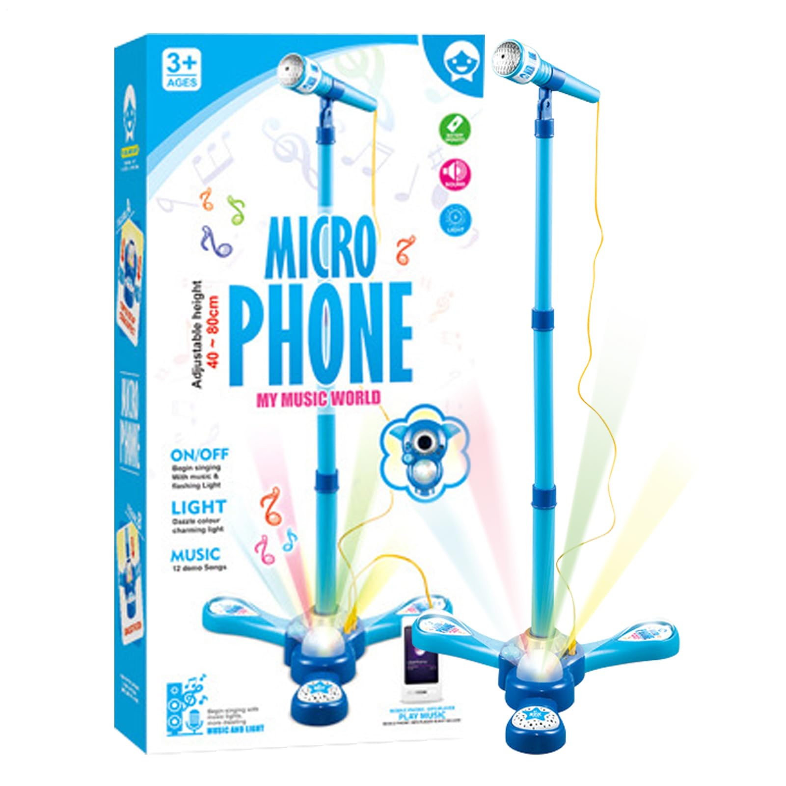 Microfono Giocattolo Per Bambini con Supporto Regolabile Giochi Musicali | Microfoni Karaoke Con Feedback Vocale Per Bambini, Ragazzi, Ragazze, Famiglia E