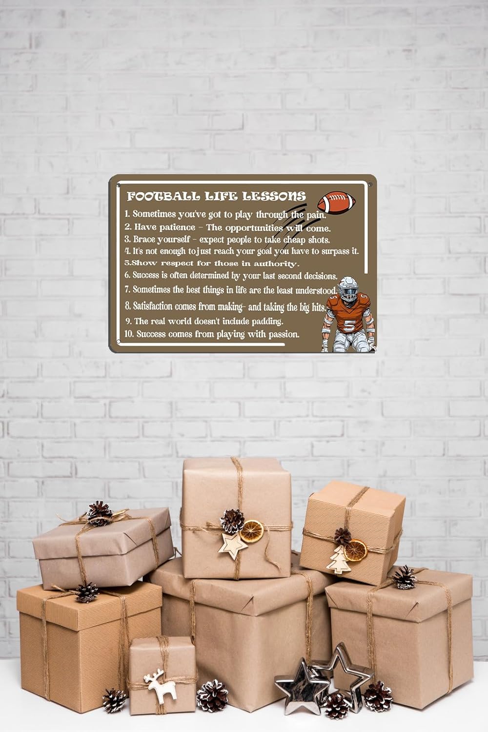 Football Life Lessons Metal Sign Vintage Retro Beer Bar Pub Home Poster Cafe Wall Art Decor 8x12 Inch - Image 5