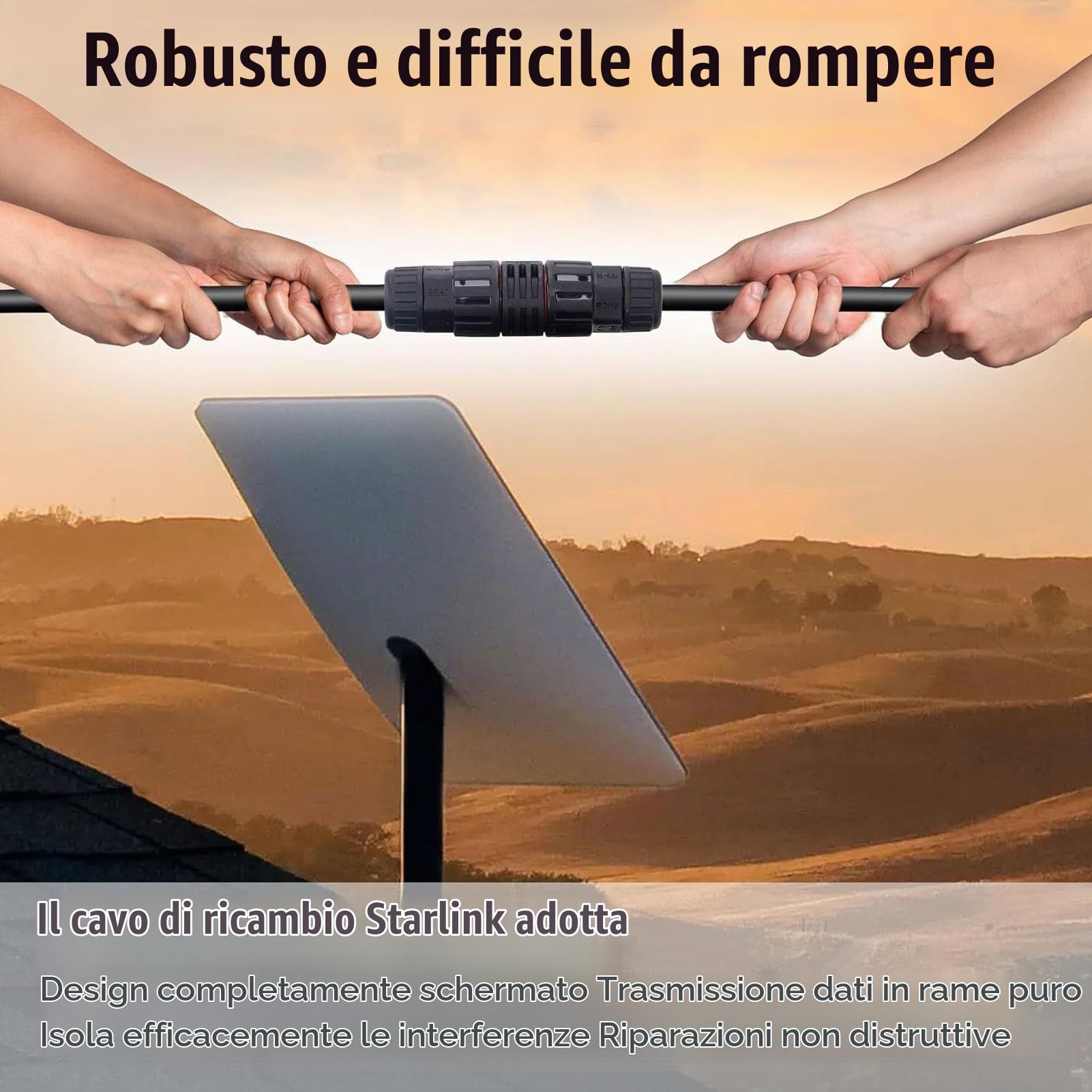 Cavo di Prolunga 150 Piedi, Prolunga Rettangolare Supporto Impermeabile IP68 Cavo Protocollo 1000M