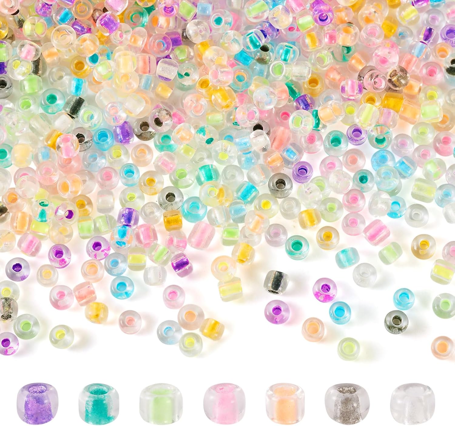 Craftdady 3x2mm Glow in The Dark Round Seed Beads 8/0 Luminous Small Rondelle Pony Beads Random Color Bulk for Crafts DIY Friendship Bracelets Jewelry Making Supplies - Image 9