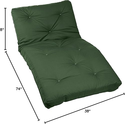 Miniatura 278 de Poly Solid - Colchón de futón completo, 8 pulgadas, color azul polvoriento Negro -,Azul,rosado (Blush Pink),Borgoña,Burnt orange,2-Burnt