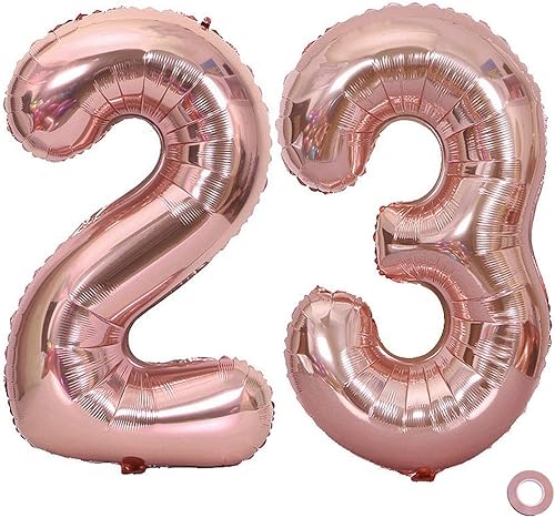 Globos de números de color oro rosa, globos grandes de Mylar de 40 pulgadas, globos gigantes de números gigantes para decoraciones de fiesta de