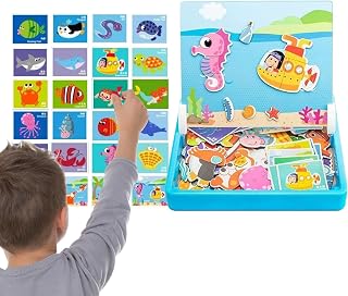 Bohany Magnetic Puzzles for Toddler - Double Sided Board Games | Farm Puzzles Children Activity Toys - for Toddler Girls Kids Preschool Road Trip Car Airplane Travel Playroom Birthday Holiday