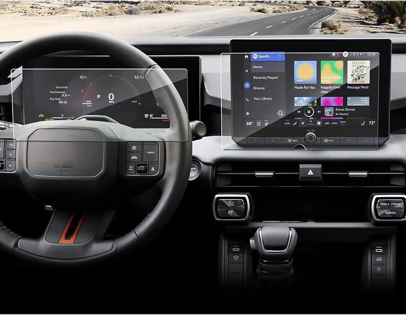 Kit com 2 películas de vidro temperado fosco Coleya para telas do Toyota RAV4 2026+, 9H, antirreflexo, 10,5 e 12,3 polegadas