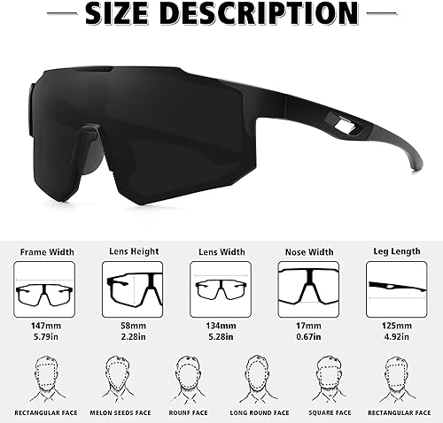Miniatura 55 de STORYCOAST Lentes de sol deportivos polarizados para hombres y mujeres, para conducir, pesca, ciclismo, bicicleta de montaña, protección UV400