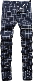 Mens Cotton Sweatpants Fashion Stretch Skinny Flat-Front Chinos Pants, Men Casual Slim Fit Business Skinny Long Pants